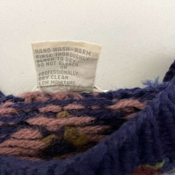 Vtg susann d Womens M Crew Neck Sweater Nordic Celtic Chunky Knit Shetland Wool - Picture 6 of 6